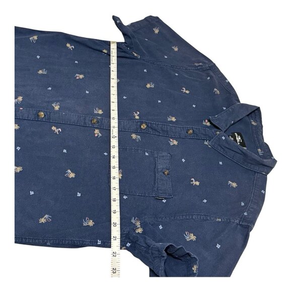 O’Neill Men’s XL Blue Palm Tree Print Button Up Shirt Modern Fit Surf Beach - Picture 7 of 8